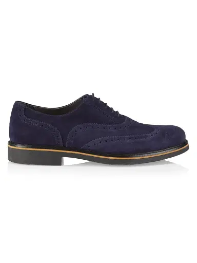 Pollini Men's Coringto Suede Wingtip Lace-Up Derbys - Blue - Size 13 | Thumbnail 1 Pollini Men's Coringto Suede Wingtip Lace-Up Derbys - Blue - Size 13 | Thumbnail 1