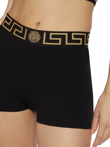 Versace Women's Icon Elasticized Logo Shorts - Black - Size Medium | Thumbnail 5 Versace Women's Icon Elasticized Logo Shorts - Black - Size Medium | Thumbnail 5
