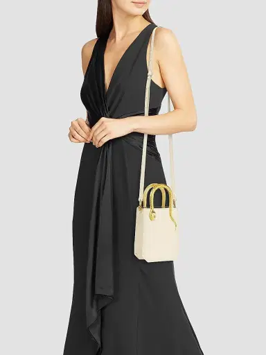 BVLGARI Women's Serpentine Leather Tote - Ivory | Thumbnail 2