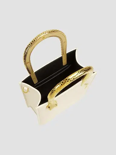 BVLGARI Women's Serpentine Leather Tote - Ivory | Thumbnail 3