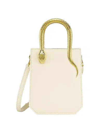BVLGARI Women's Serpentine Leather Tote - Ivory | Thumbnail 1