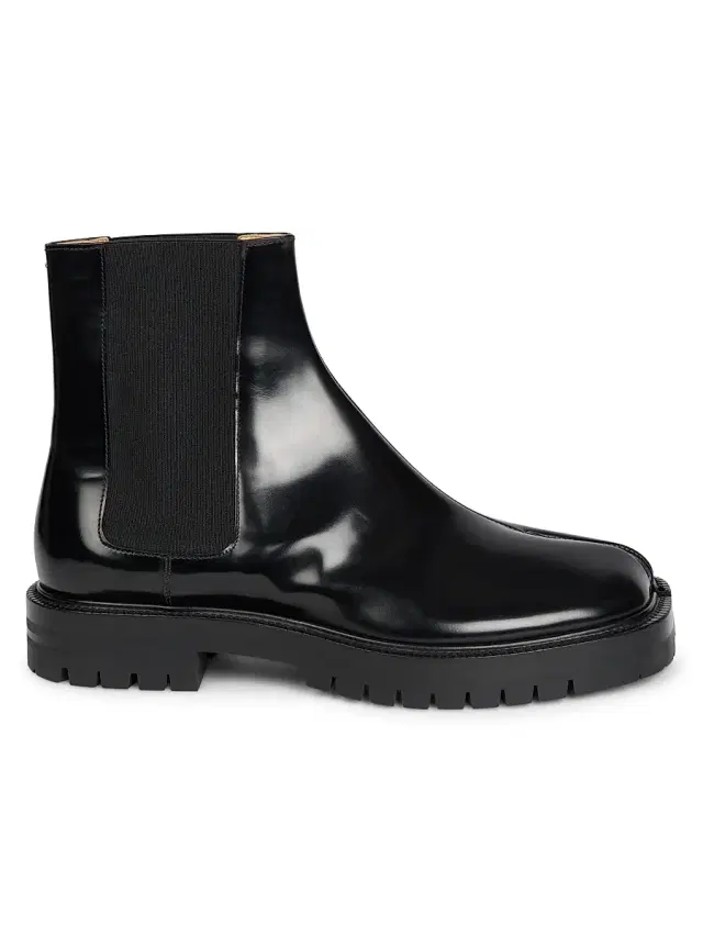Maison Margiela Men's Tabi Leather Ankle Boots - Black