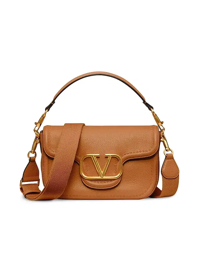 Women's Alltime Grainy Calfskin Shoulder Bag - Brown