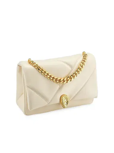 BVLGARI Women's Serpenti Cabochon Matelassé Leather Mini Bag - Ivory Opal | Thumbnail 2