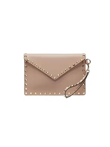 Valentino Garavani Women's Rockstud Calfskin Pouch - Poudre | Thumbnail 1