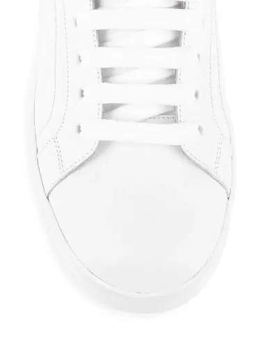 Dolce & Gabbana Women's Portofino Leather Sneakers - Bianco Rosa - Size 11 | Thumbnail 4