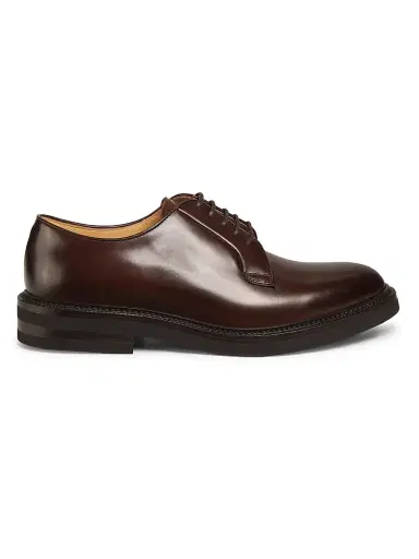 Brunello Cucinelli Men's Leather Derbys - Brown - Size 7.5 | Thumbnail 1 Brunello Cucinelli Men's Leather Derbys - Brown - Size 7.5 | Thumbnail 1