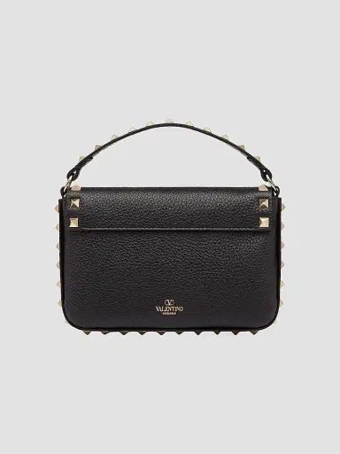 Valentino Garavani Women's Rockstud Grainy Calfskin Pouch - Black | Thumbnail 4