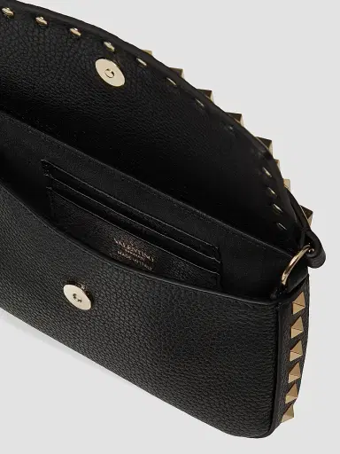 Valentino Garavani Women's Rockstud Grainy Calfskin Pouch - Black | Thumbnail 7