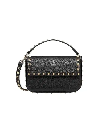 Valentino Garavani Women's Rockstud Grainy Calfskin Pouch - Black | Thumbnail 1