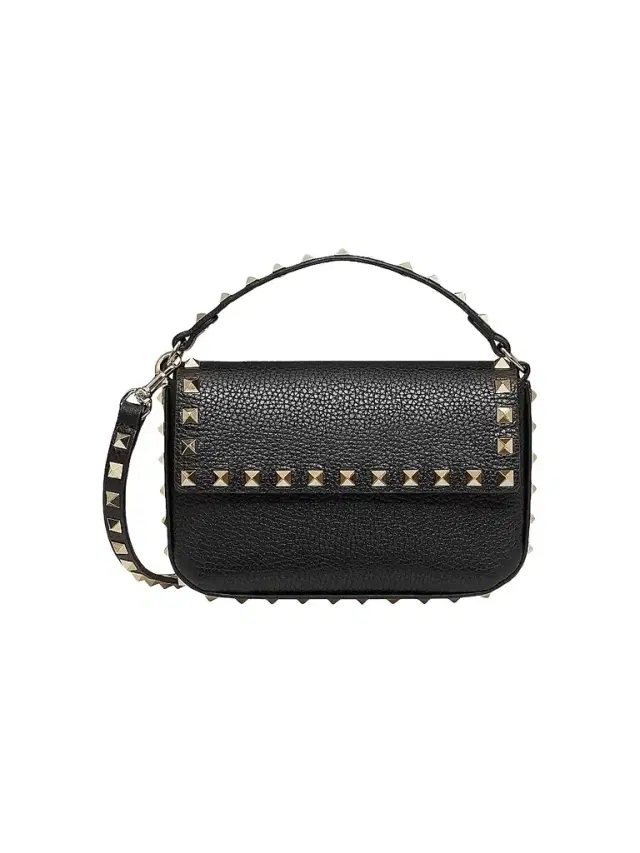 Valentino Garavani Women's Rockstud Grainy Calfskin Pouch - Black