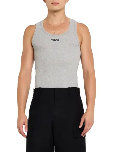 Versace Men's Logo Cotton-Blend Tank | Thumbnail 3 Versace Men's Logo Cotton-Blend Tank | Thumbnail 3