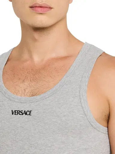 Versace Men's Logo Cotton-Blend Tank | Thumbnail 5 Versace Men's Logo Cotton-Blend Tank | Thumbnail 5