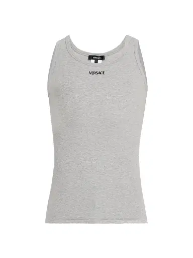 Versace Men's Logo Cotton-Blend Tank | Thumbnail 1 Versace Men's Logo Cotton-Blend Tank | Thumbnail 1