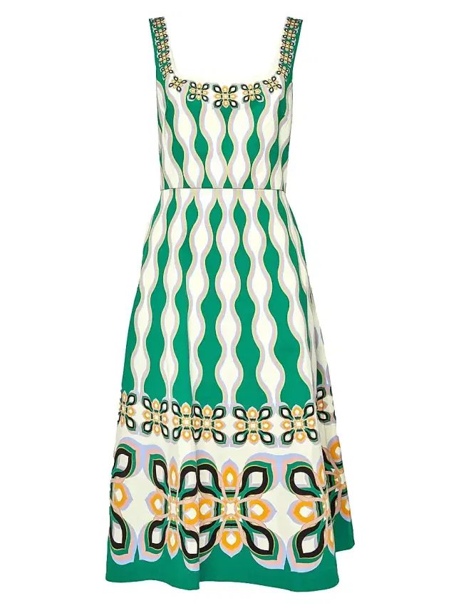 La DoubleJ Women's Sophia Dress - Macro Plates Placed Pink