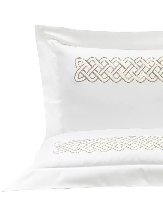Frette Intreccio Embroidery Sham - Savage Beige King