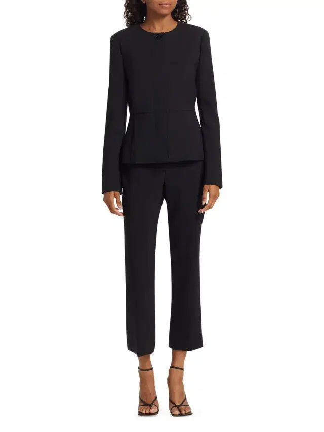 Women's Pepli Wool-Blend Peplum Jacket - Black