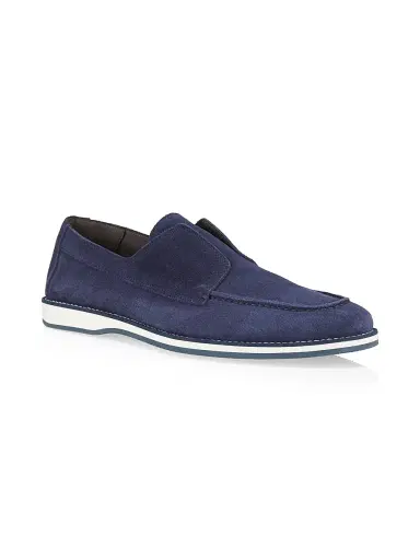 Pollini Men's Green Field Suede Slip-On Loafers - Blue - Size 9 | Thumbnail 2 Pollini Men's Green Field Suede Slip-On Loafers - Blue - Size 9 | Thumbnail 2