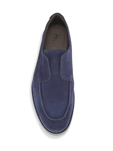 Pollini Men's Green Field Suede Slip-On Loafers - Blue - Size 9 | Thumbnail 5 Pollini Men's Green Field Suede Slip-On Loafers - Blue - Size 9 | Thumbnail 5