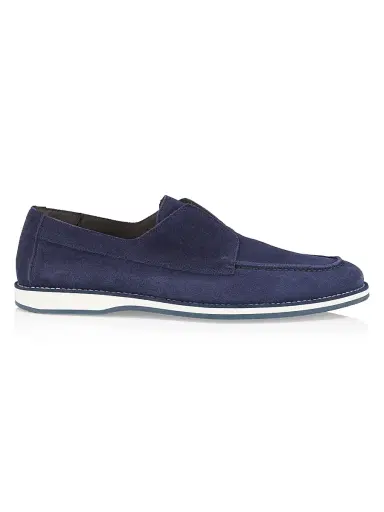 Pollini Men's Green Field Suede Slip-On Loafers - Blue - Size 9 | Thumbnail 1 Pollini Men's Green Field Suede Slip-On Loafers - Blue - Size 9 | Thumbnail 1