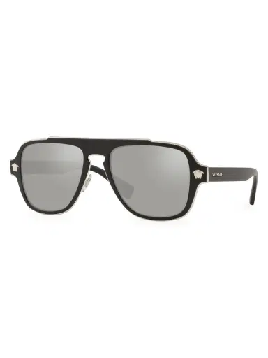 Versace Men's 56MM Pilot Sunglasses - Black | Thumbnail 1