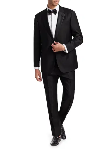 Emporio Armani Men's G-Line Classic Wool Notch Lapel Tuxedo - Black | Thumbnail 2