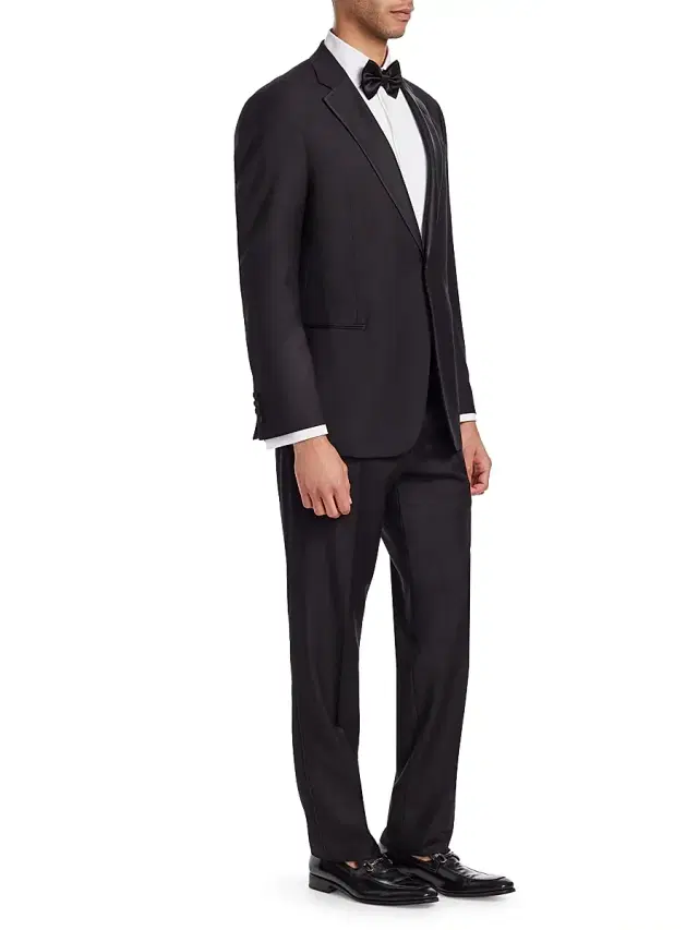 Emporio Armani Men's G-Line Classic Wool Notch Lapel Tuxedo - Black