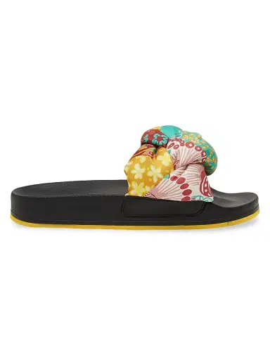 La DoubleJ Women's Treccia Slides - Holi Yellow  Sandals | Thumbnail 1