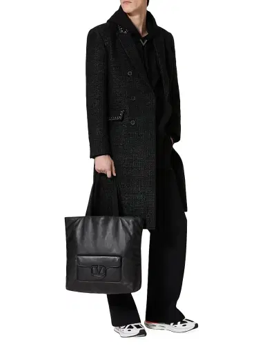 Valentino Garavani Men's Nappa Leather Shopper Bag - Black | Thumbnail 2 Valentino Garavani Men's Nappa Leather Shopper Bag - Black | Thumbnail 2