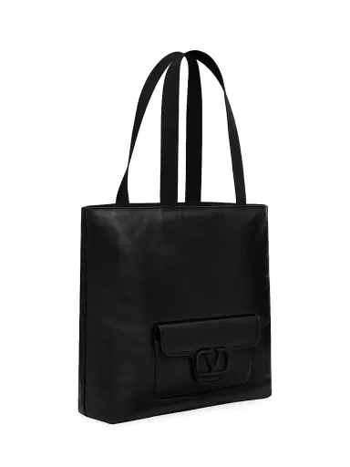 Valentino Garavani Men's Nappa Leather Shopper Bag - Black | Thumbnail 3 Valentino Garavani Men's Nappa Leather Shopper Bag - Black | Thumbnail 3