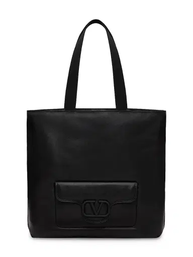 Valentino Garavani Men's Nappa Leather Shopper Bag - Black | Thumbnail 1 Valentino Garavani Men's Nappa Leather Shopper Bag - Black | Thumbnail 1