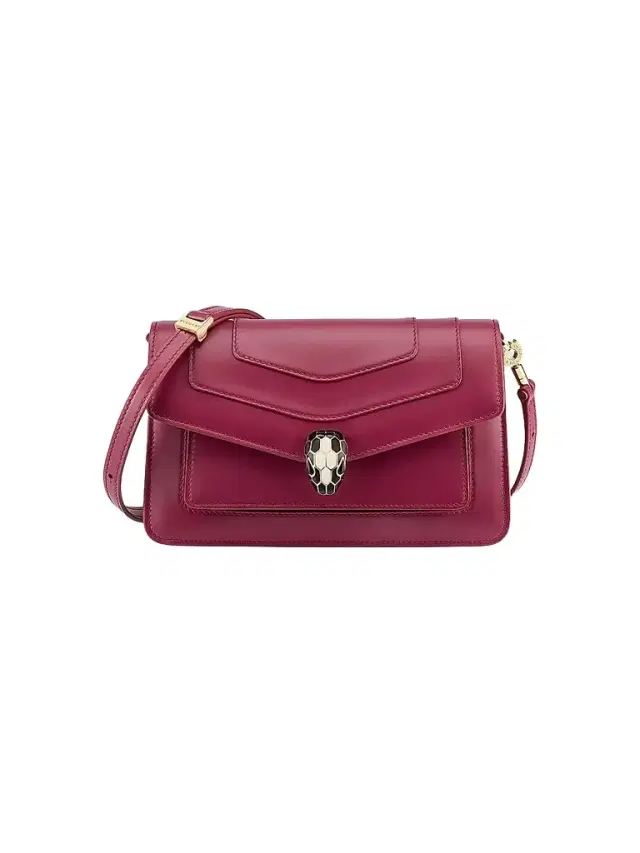 BVLGARI Women's Serpenti Leather Shoulder Bag - Anemone Spinel