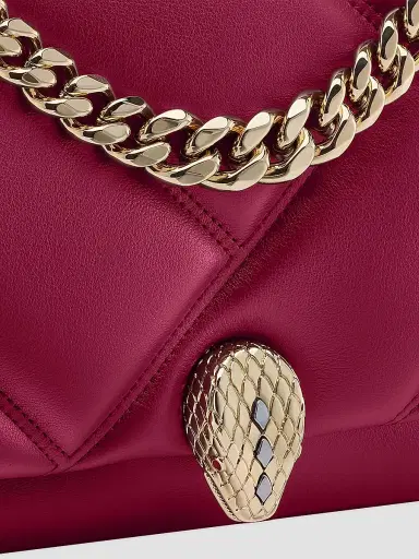 BVLGARI Women's Serpenti Cabochon Matelassé Leather Crossbody Bag - Anemone Spinel | Thumbnail 4