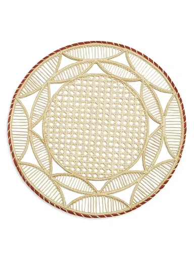 La DoubleJ Raffia Placemat Set of 2 - Sol Orange | Thumbnail 2