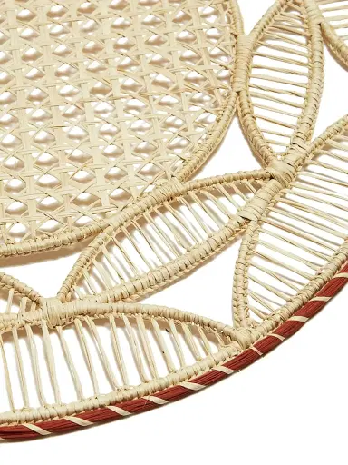 La DoubleJ Raffia Placemat Set of 2 - Sol Orange | Thumbnail 4