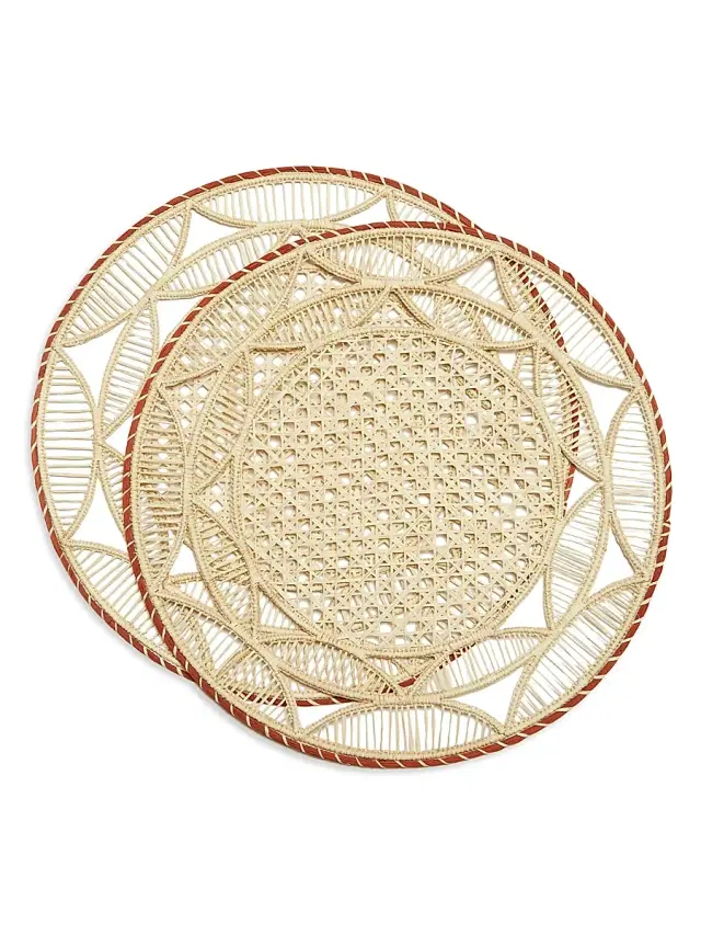 La DoubleJ Raffia Placemat Set of 2 - Sol Orange