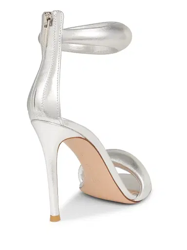 Gianvito Rossi Women's Bijoux Ankle-Strap Metallic Leather Stiletto Sandals | Thumbnail 3 Gianvito Rossi Women's Bijoux Ankle-Strap Metallic Leather Stiletto Sandals | Thumbnail 3