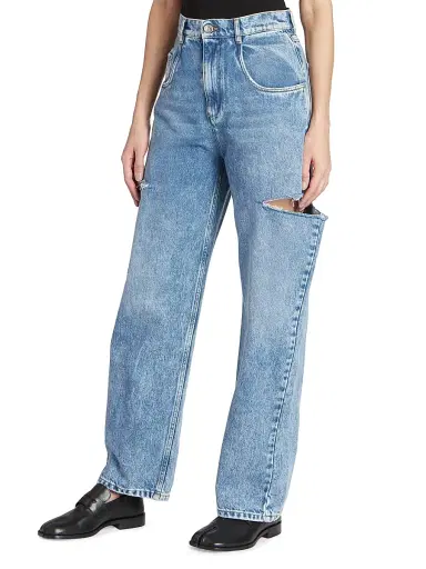 Maison Margiela Women's Wide-Leg Slashed Cut-Out Jeans | Thumbnail 4 Maison Margiela Women's Wide-Leg Slashed Cut-Out Jeans | Thumbnail 4