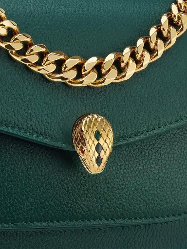 BVLGARI Women's Serpenti Maxi Chain Leather Shoulder Bag - Forest Emerald | Thumbnail 4
