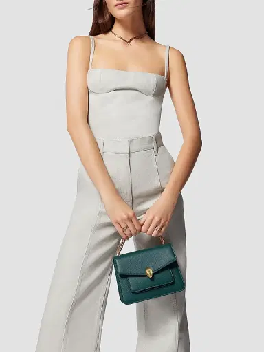 BVLGARI Women's Serpenti Maxi Chain Leather Shoulder Bag - Forest Emerald | Thumbnail 7