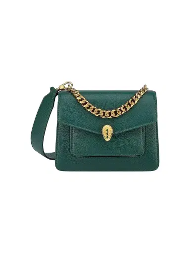 BVLGARI Women's Serpenti Maxi Chain Leather Shoulder Bag - Forest Emerald | Thumbnail 1
