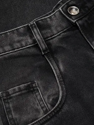 Maison Margiela Women's Distressed Slit Mid-Rise Baggy Jeans - Black Washed - Size 6 | Thumbnail 6