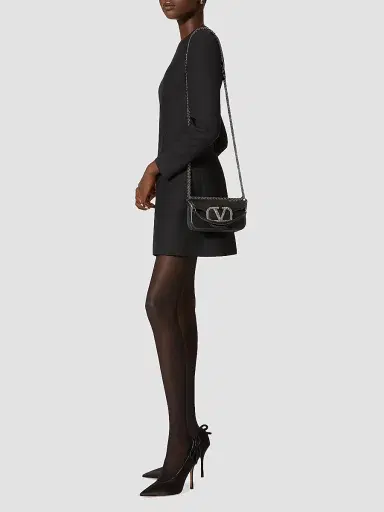 Valentino Garavani Women's Locò Small Shoulder Bag With Jewel Logo - Black | Thumbnail 2