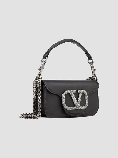 Valentino Garavani Women's Locò Small Shoulder Bag With Jewel Logo - Black | Thumbnail 3