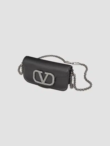 Valentino Garavani Women's Locò Small Shoulder Bag With Jewel Logo - Black | Thumbnail 6