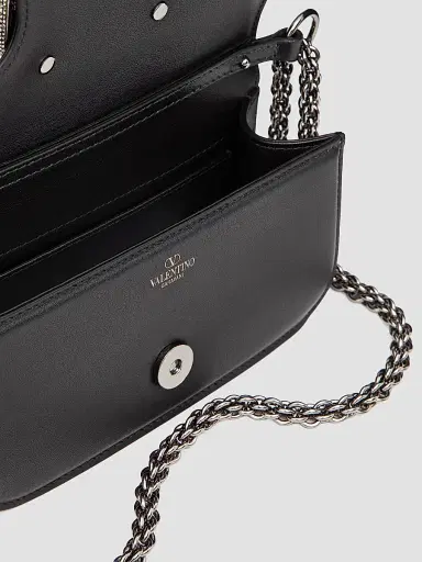 Valentino Garavani Women's Locò Small Shoulder Bag With Jewel Logo - Black | Thumbnail 7