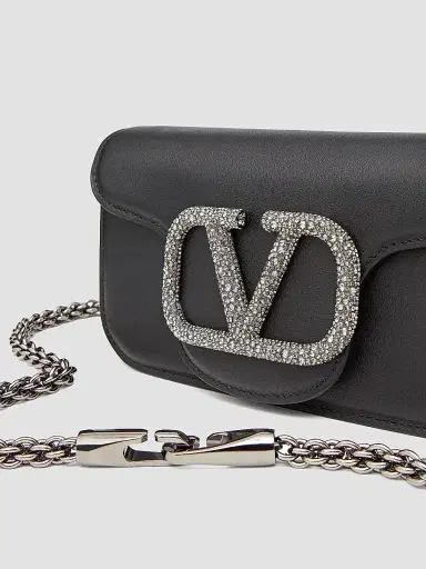 Valentino Garavani Women's Locò Small Shoulder Bag With Jewel Logo - Black | Thumbnail 8