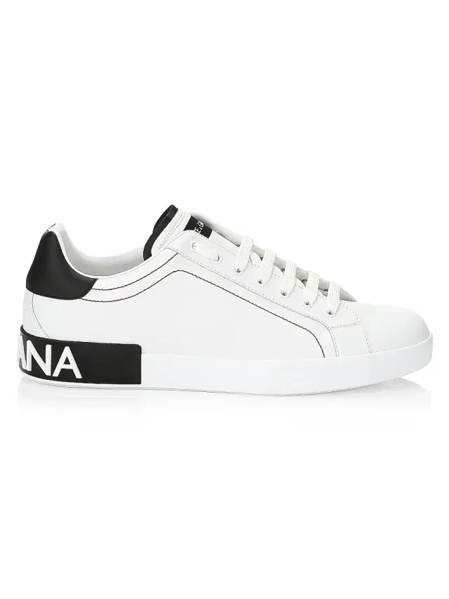 Men's Portofino Leather Sneakers - White Black