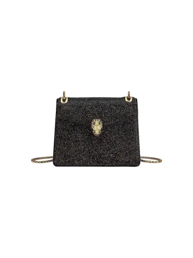 BVLGARI Women's Serpenti Forever Crystal Sparkle Suede Crossbody Bag - Antique Brass