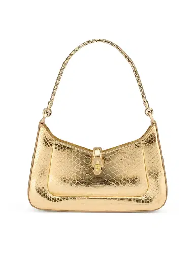 BVLGARI Women's Serpenti Metallic Python Shoulder Bag - Gold | Thumbnail 2
